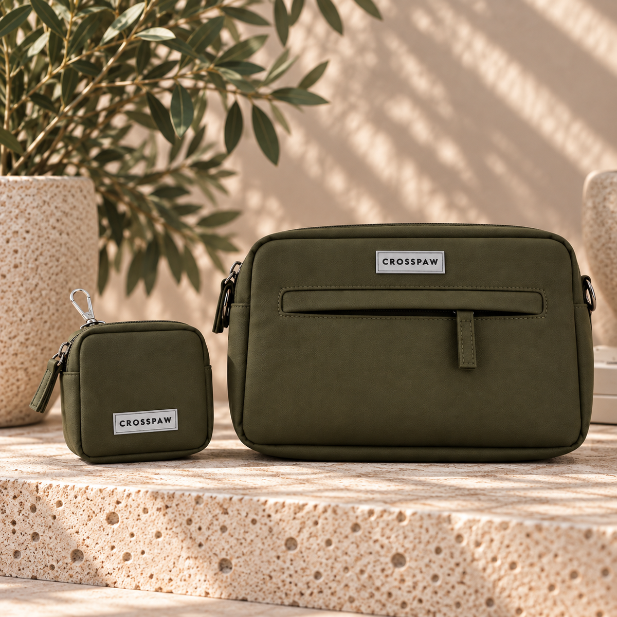The Crosspaw Dog Walking Bag - Olive